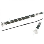 Fleck Swarovski Nubuck Handle Dressage Whip, Double Rows Swarovski