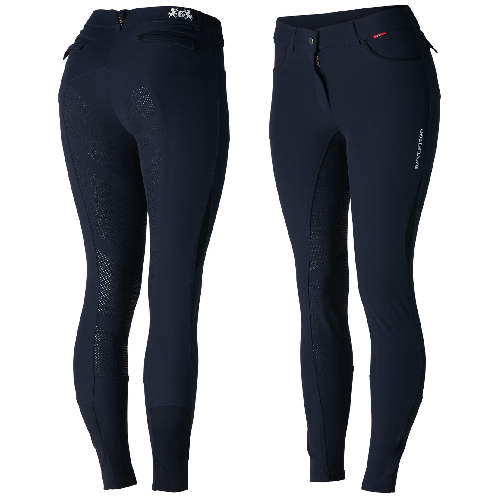 Buy B Vertigo Elle Full Seat Breeches Denim with silicone grip for Woman