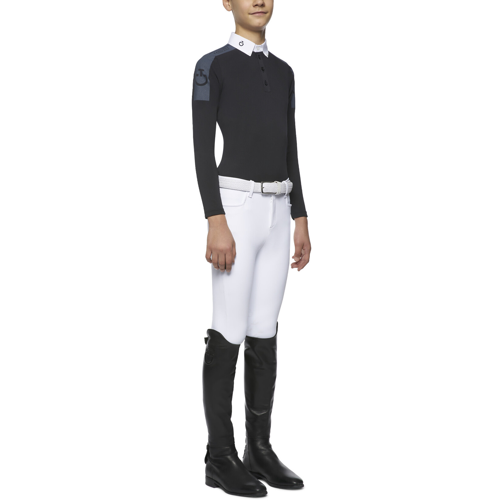 Cavalleria Toscana POO060 Cavalleria Toscana Tech Piqué Printed L/S Competition Polo