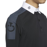 Cavalleria Toscana POO060 Cavalleria Toscana Tech Piqué Printed L/S Competition Polo