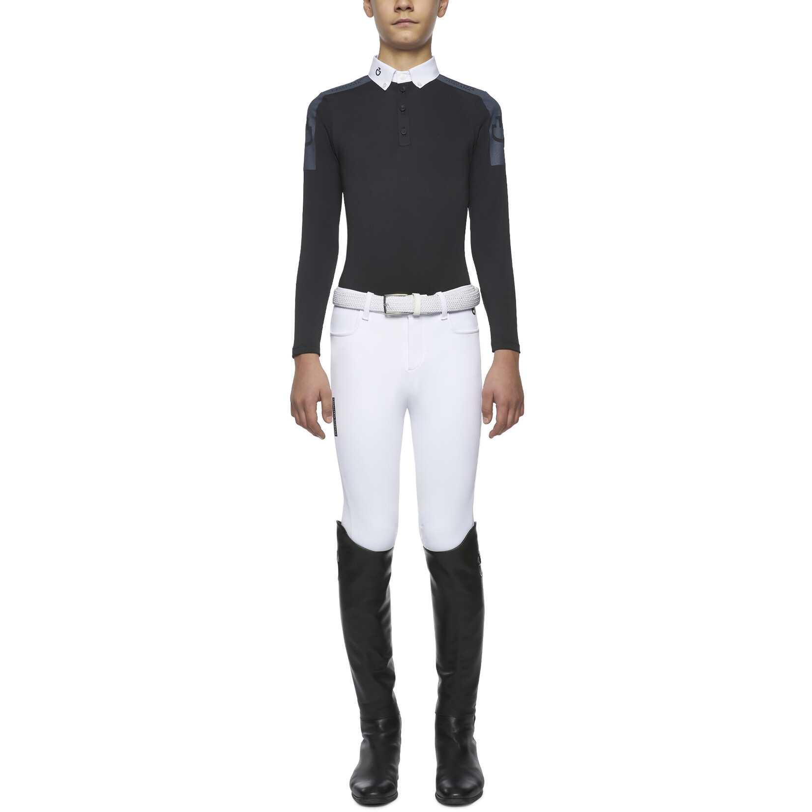 Cavalleria Toscana POO060 Cavalleria Toscana Tech Piqué Printed L/S Competition Polo