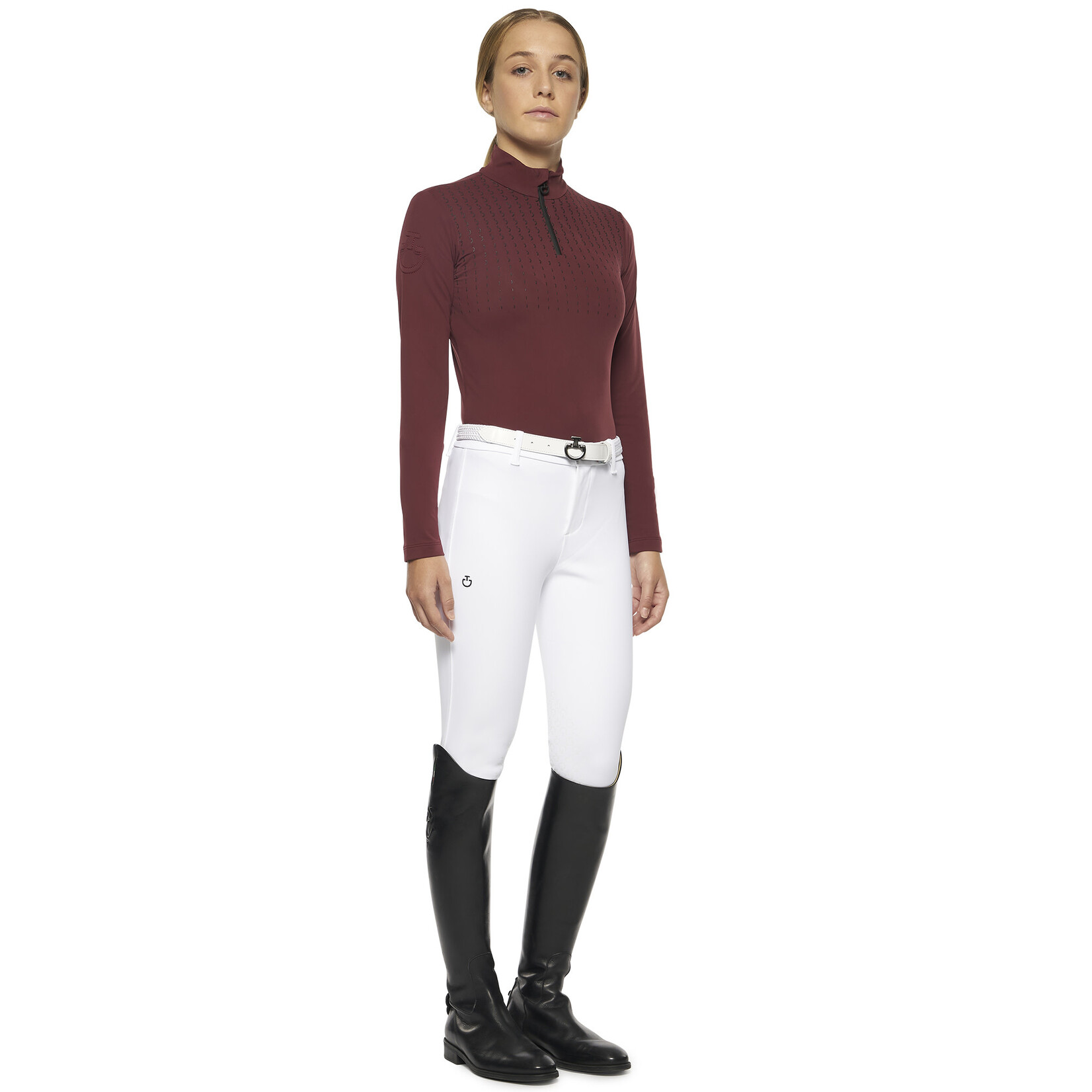 Cavalleria Toscana POA063 Cavalleria Toscana Phases Jersey Fleece Turtleneck
