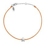 Pop Diamond POP STAR bracelet/anklet, Braided water-resistant POP cord gtyd not to break, stretch or fade, Bezel Set .10ctw Diamond, Jump Ring to adjust size