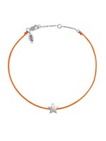 Pop Diamond POP STAR bracelet/anklet, Braided water-resistant POP cord gtyd not to break, stretch or fade, Bezel Set .10ctw Diamond, Jump Ring to adjust size