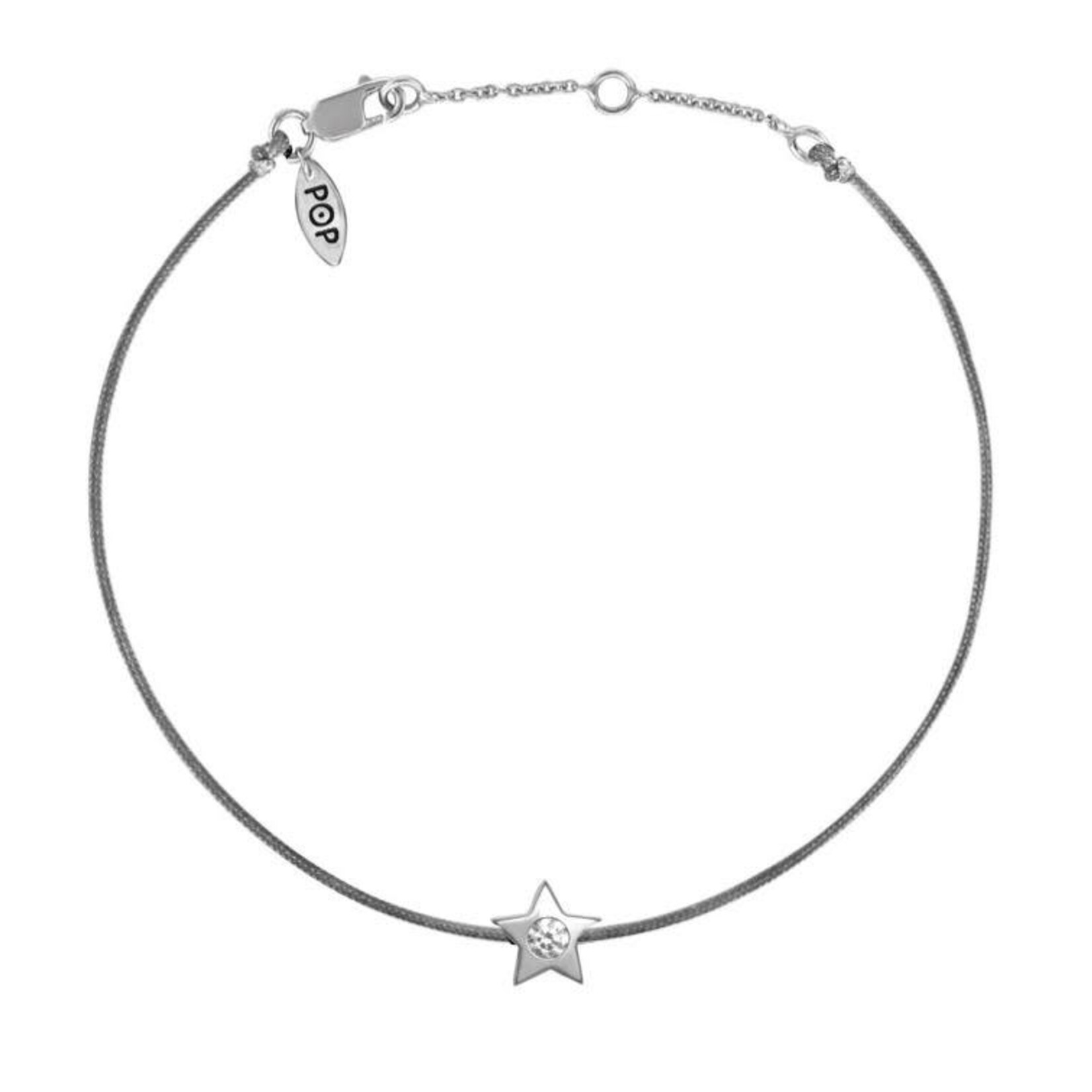 Pop Diamond POP STAR bracelet/anklet, Braided water-resistant POP cord gtyd not to break, stretch or fade, Bezel Set .10ctw Diamond, Jump Ring to adjust size