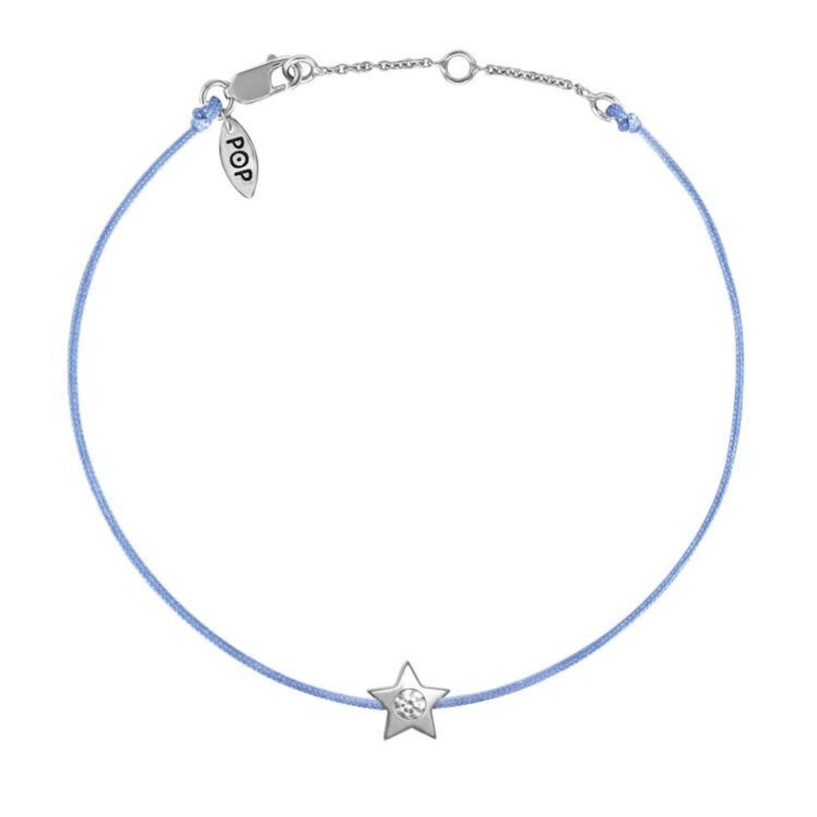 Pop Diamond POP STAR bracelet/anklet, Braided water-resistant POP cord gtyd not to break, stretch or fade, Bezel Set .10ctw Diamond, Jump Ring to adjust size