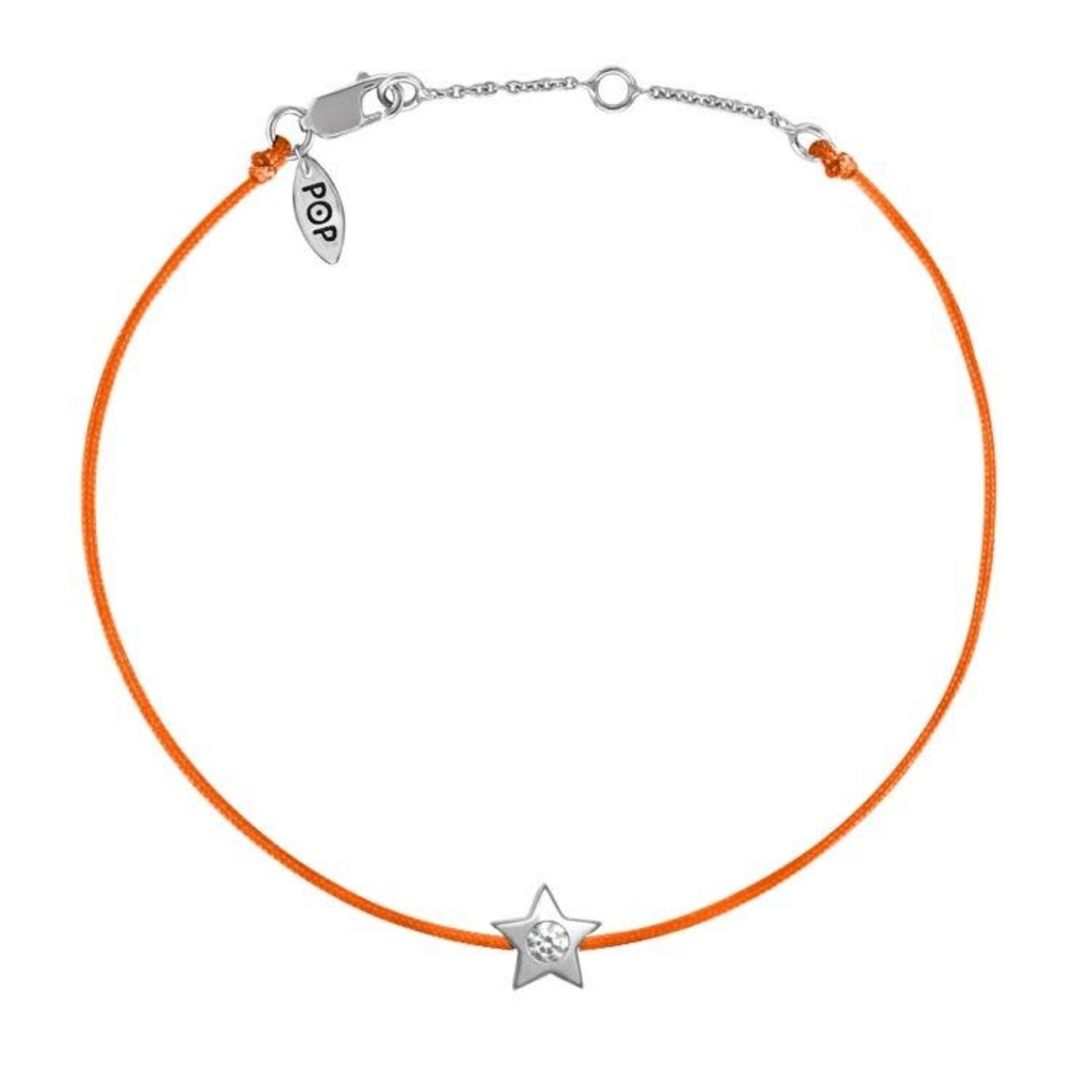 Pop Diamond POP STAR bracelet/anklet, Braided water-resistant POP cord gtyd not to break, stretch or fade, Bezel Set .10ctw Diamond, Jump Ring to adjust size
