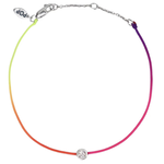 Pop Diamond POP PRIDE bracelet/anklet, Braided water-resistant POP cord gtyd not to break, stretch or fade, Bezel Set .10ctw Diamond, Jump Ring to adjust size