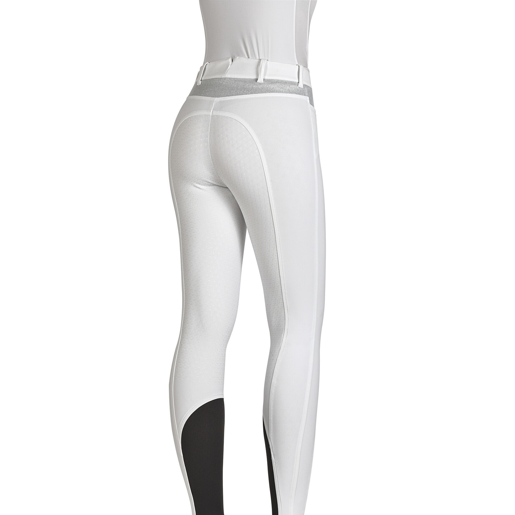 Equiline N08972 Equiline Gedarlef Women's B-Move High Waist Full Grip Riding Breech with Glitter Tulle
