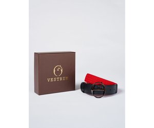 Louis Vuitton Orange Leather Belt Golden Metal Pony-style calfskin