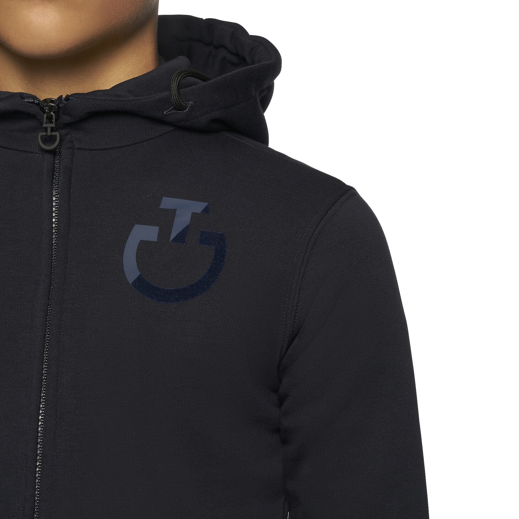 Cavalleria Toscana FEO008 Cavalleria Toscana Boy's Split Printed Cotton Zip Hoodie