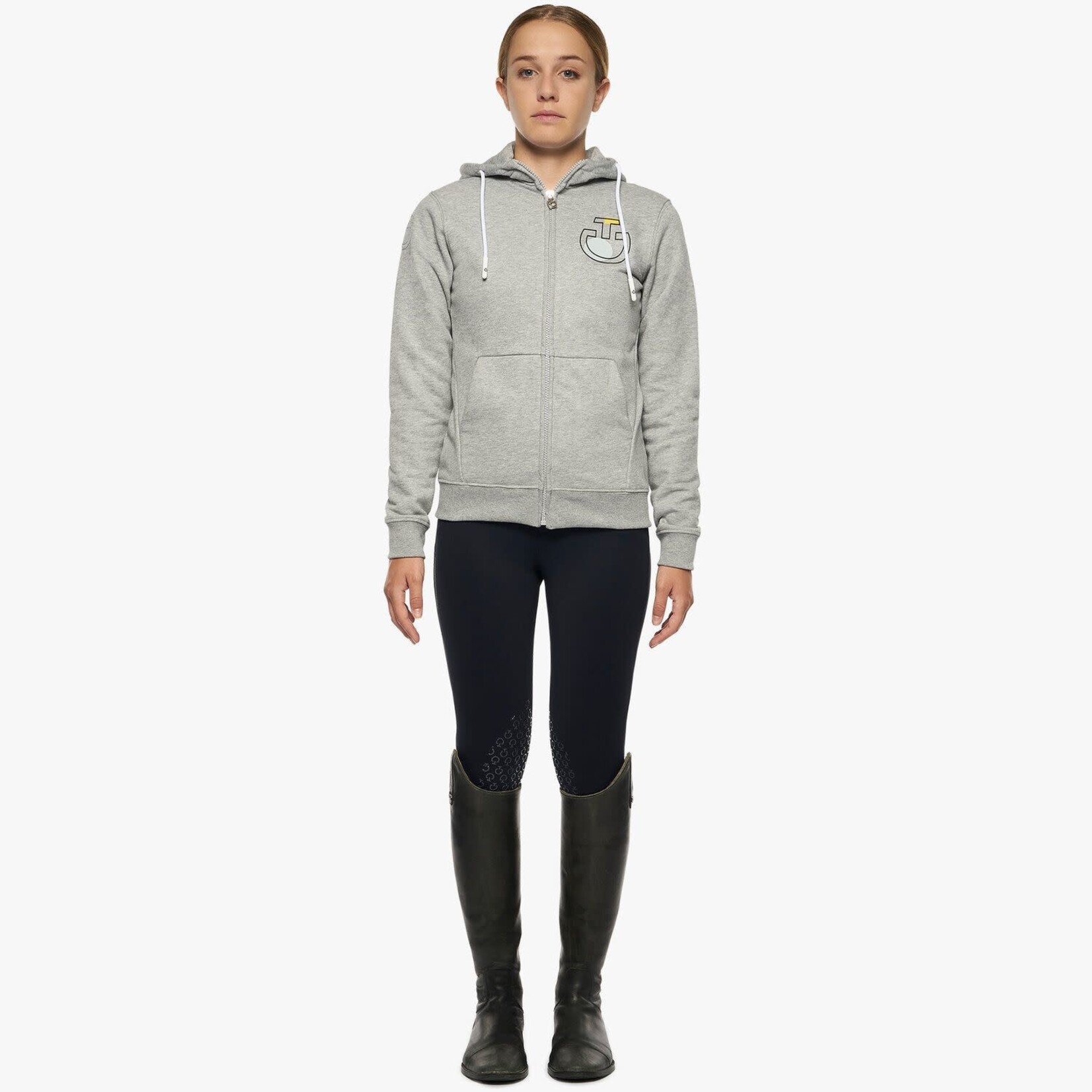 Cavalleria Toscana FEA008 Cavalleria Toscana Girl's Color Form Cotton Zip Hoodie