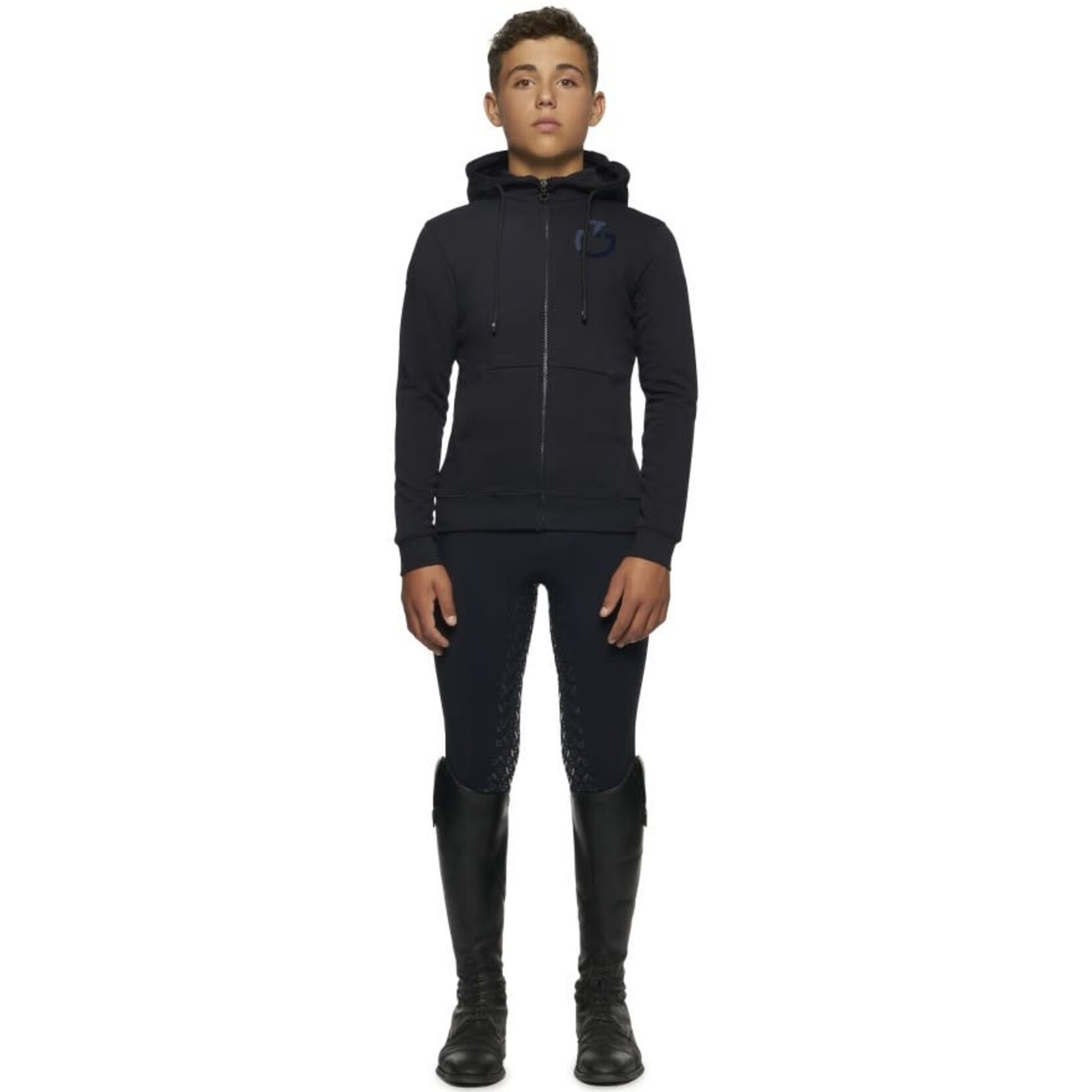 Cavalleria Toscana FEO008 Cavalleria Toscana Boy's Split Printed Cotton Zip Hoodie