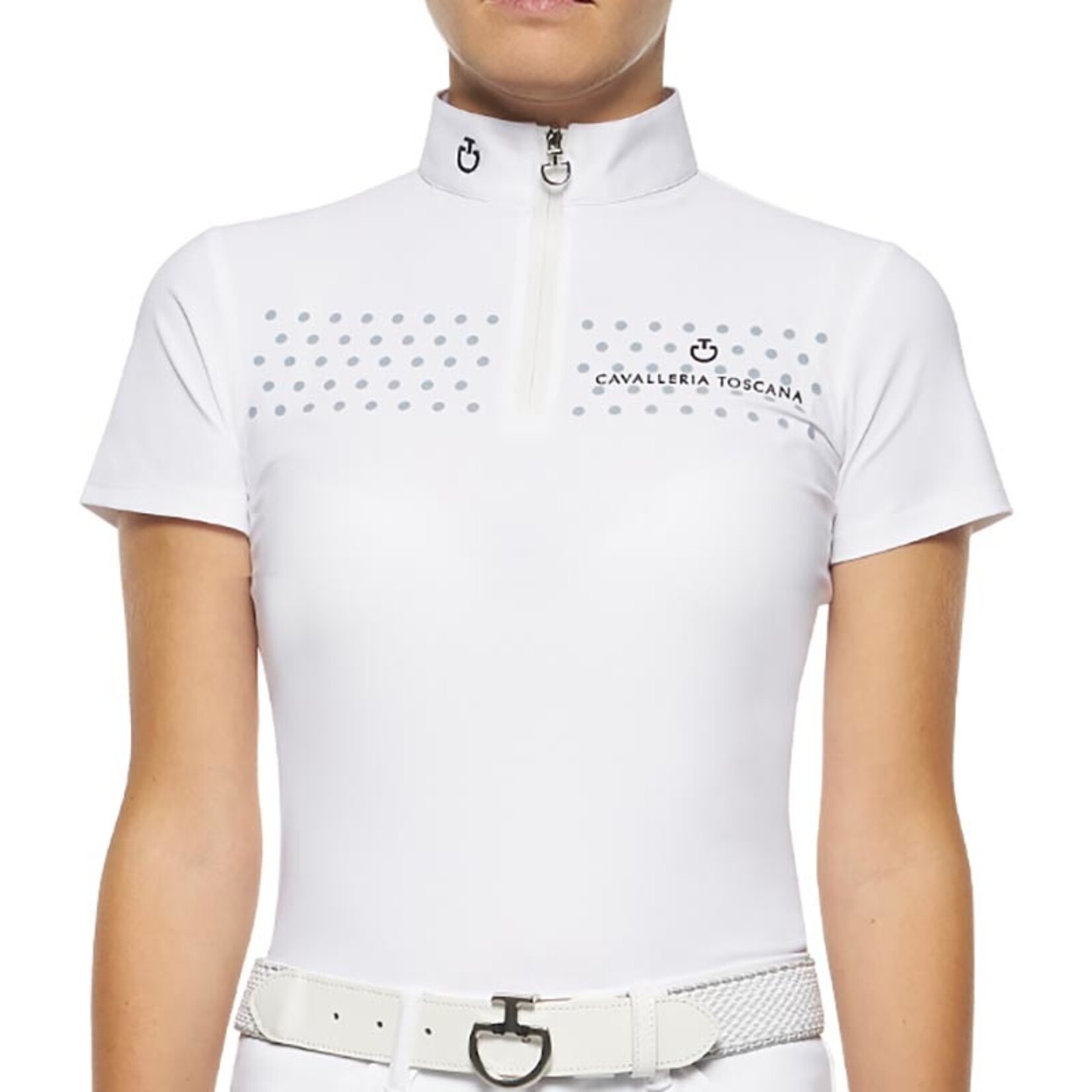 Cavalleria Toscana POA076 Cavalleria Toscana Junior Flock Print S/S Competition Polo