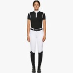 Cavalleria Toscana POD290  Cavalleria Toscana Women's Jersey Pique Contour S/S Button Competition Polo