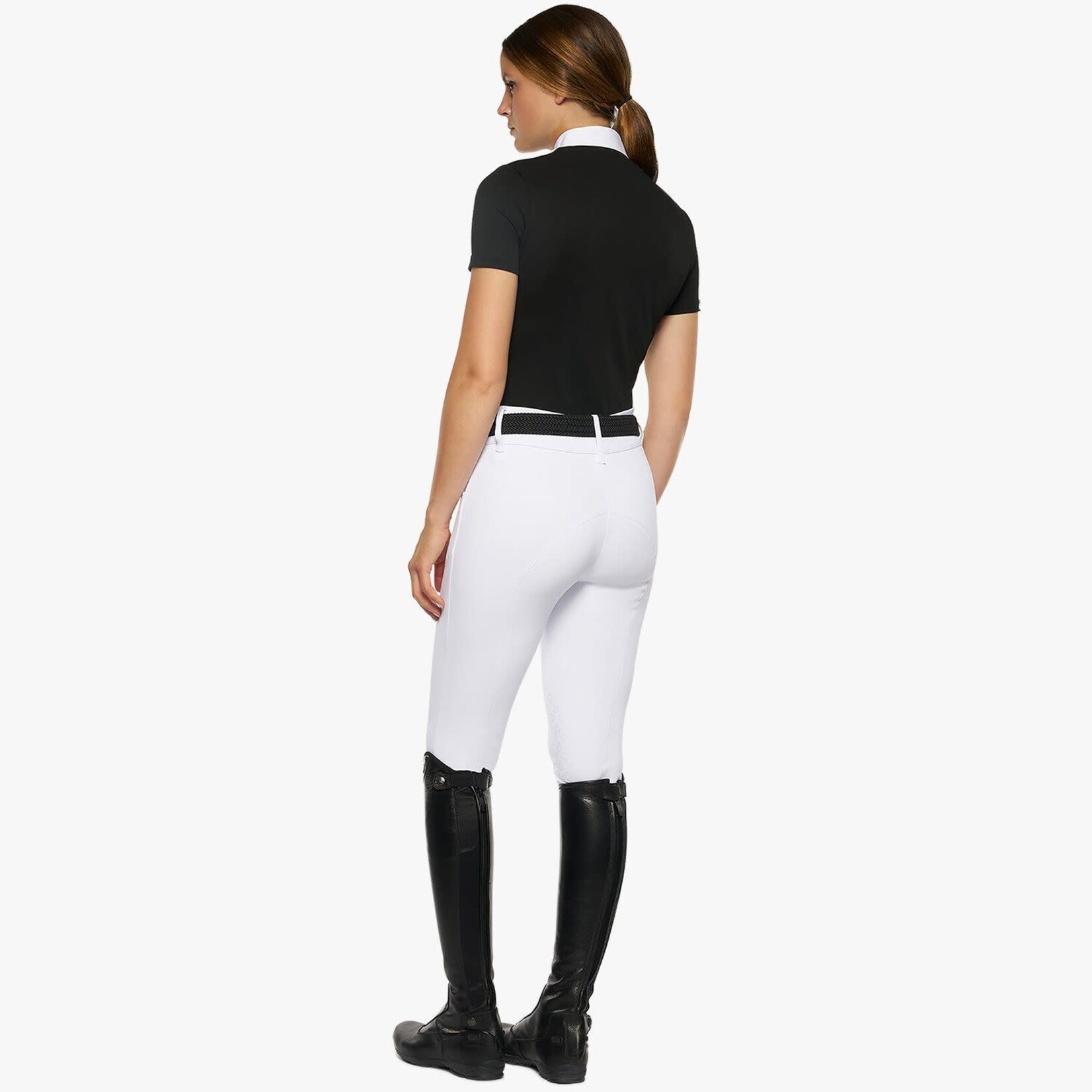 Cavalleria Toscana POD290 Cavalleria Toscana Women's Jersey Pique Contour S/S Button Competition Polo