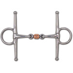 Full Cheek 3-Piece Snaffle Bit w/Copper Roller, 5”