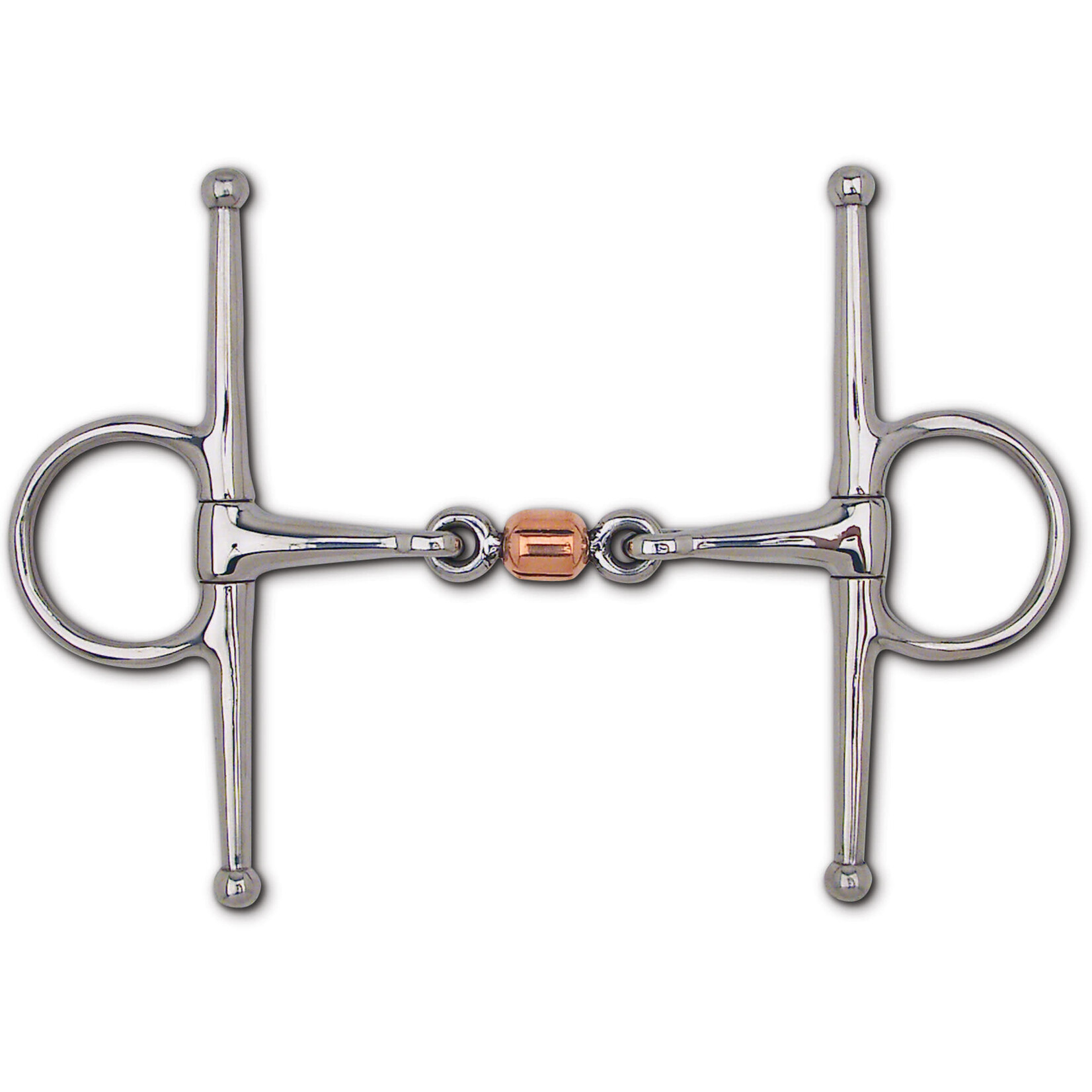 Toklat Full Cheek 3-Piece Snaffle Bit w/Copper Roller, 5”
