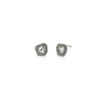 Oxidized Dia .87ctw Raw Diamond Slice Double Halo Stud Earrings