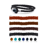 Pyrite 16” Brown Leather Double Wrap Men’s Bracelet