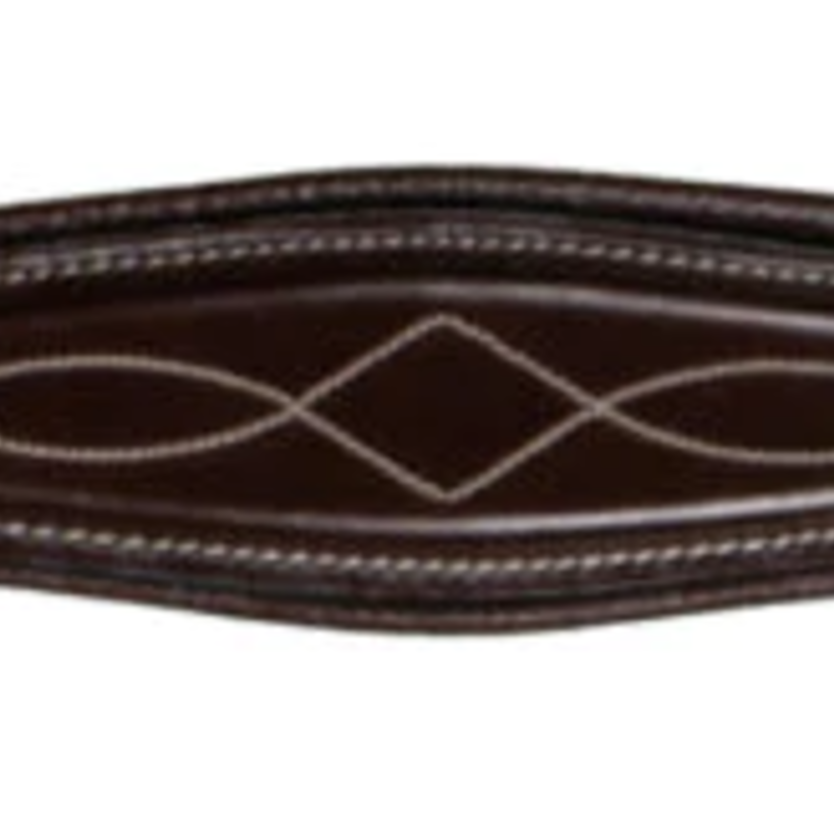 Dy'on DY02B Dy'on D-Collection Anatomic Fancy Browband with Cream Stitching **Browband only** Brass Emblem