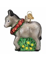 Christmas Donkey - Old World Charm Glass Christmas Ornament - 4.25" (comes with gift box)