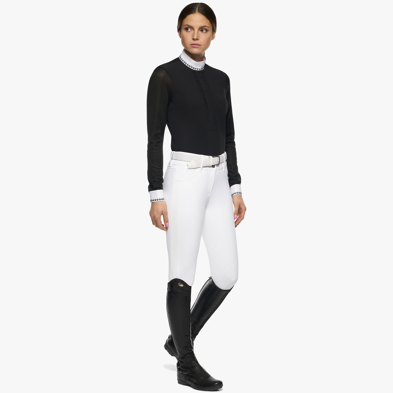 Cavalleria Toscana CAD152 Cavalleria Toscana  Pleated Jersey L/S Shirt