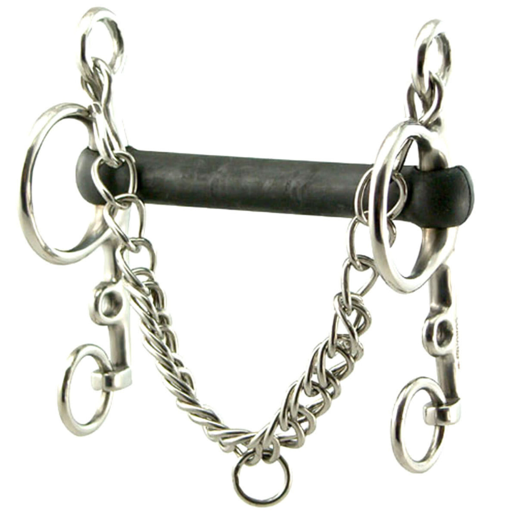 Mullen Mouth Rubber Short Shank Pelham with 4” Cheeks