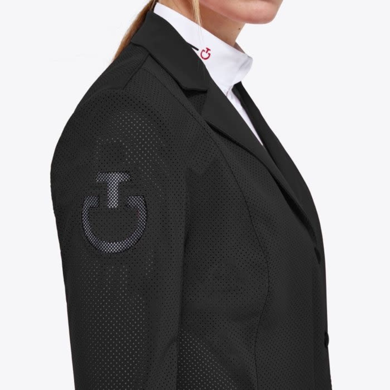 Cavalleria Toscana GGD040 Cavalleria Toscana Revolution Perforated Light Tech Knit Zip Riding Jacket