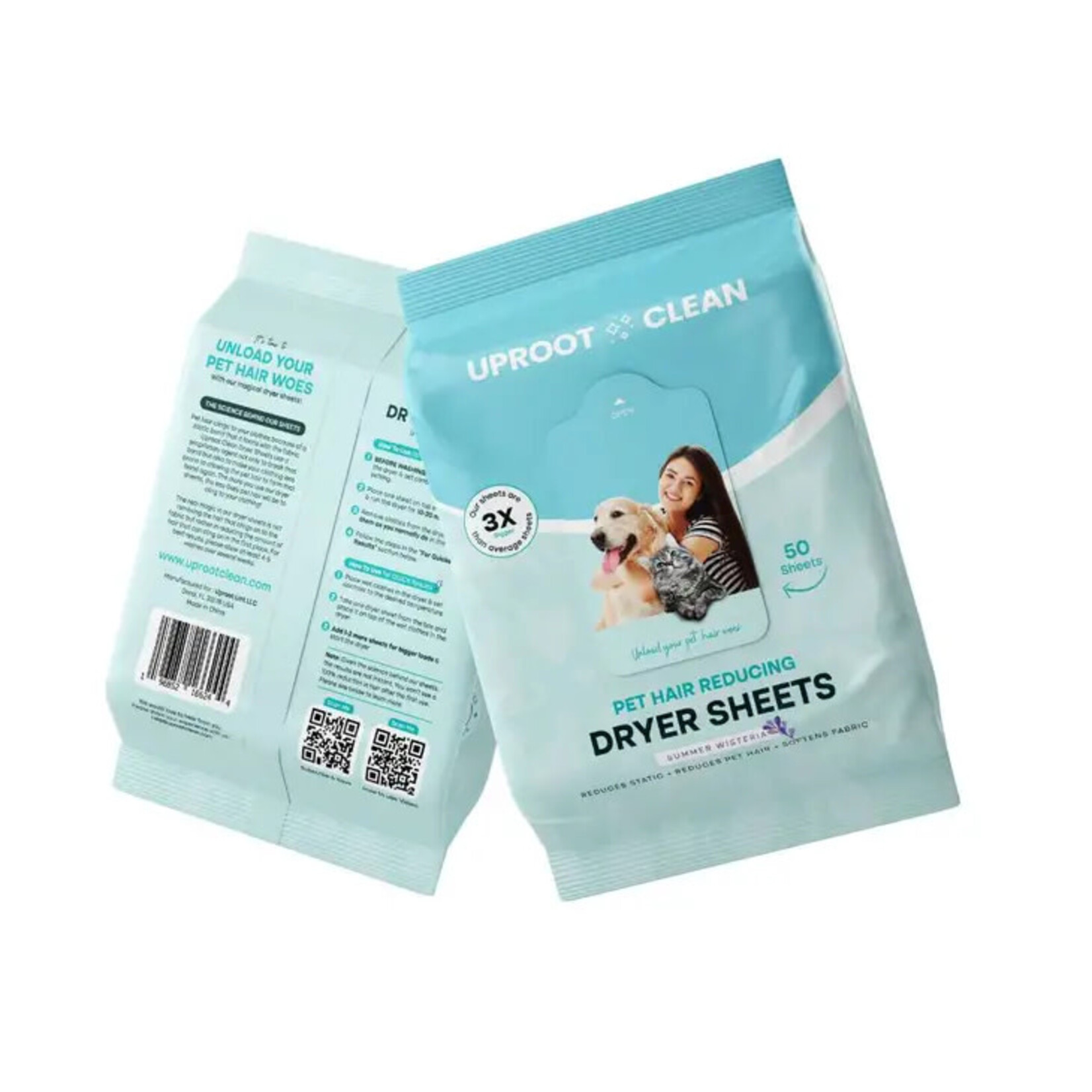 Uproot Clean Uproot Clean Pet Hair Reducing Dryer Sheets - 50 Pack