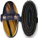 Haas HAAS Mustang Brush, Pea and Black colored Backing with Black and Fine Brass Wire bristles to de-shed and clean thick coats