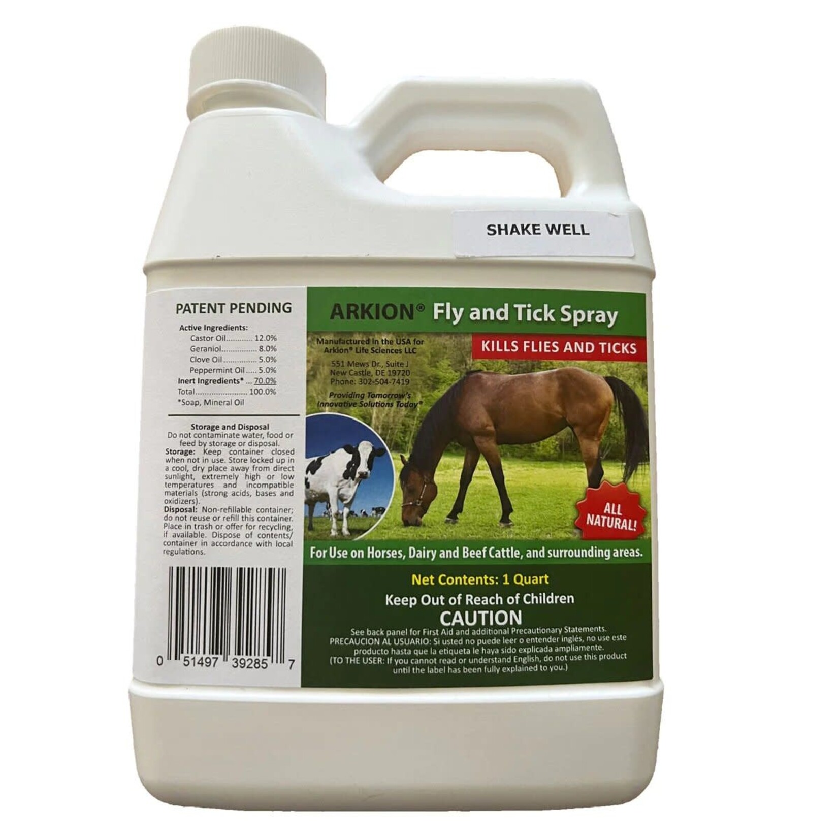 Arkion All Natural Fly & Tick Spray Concentrate - Quart, Makes 8-10 Bottles