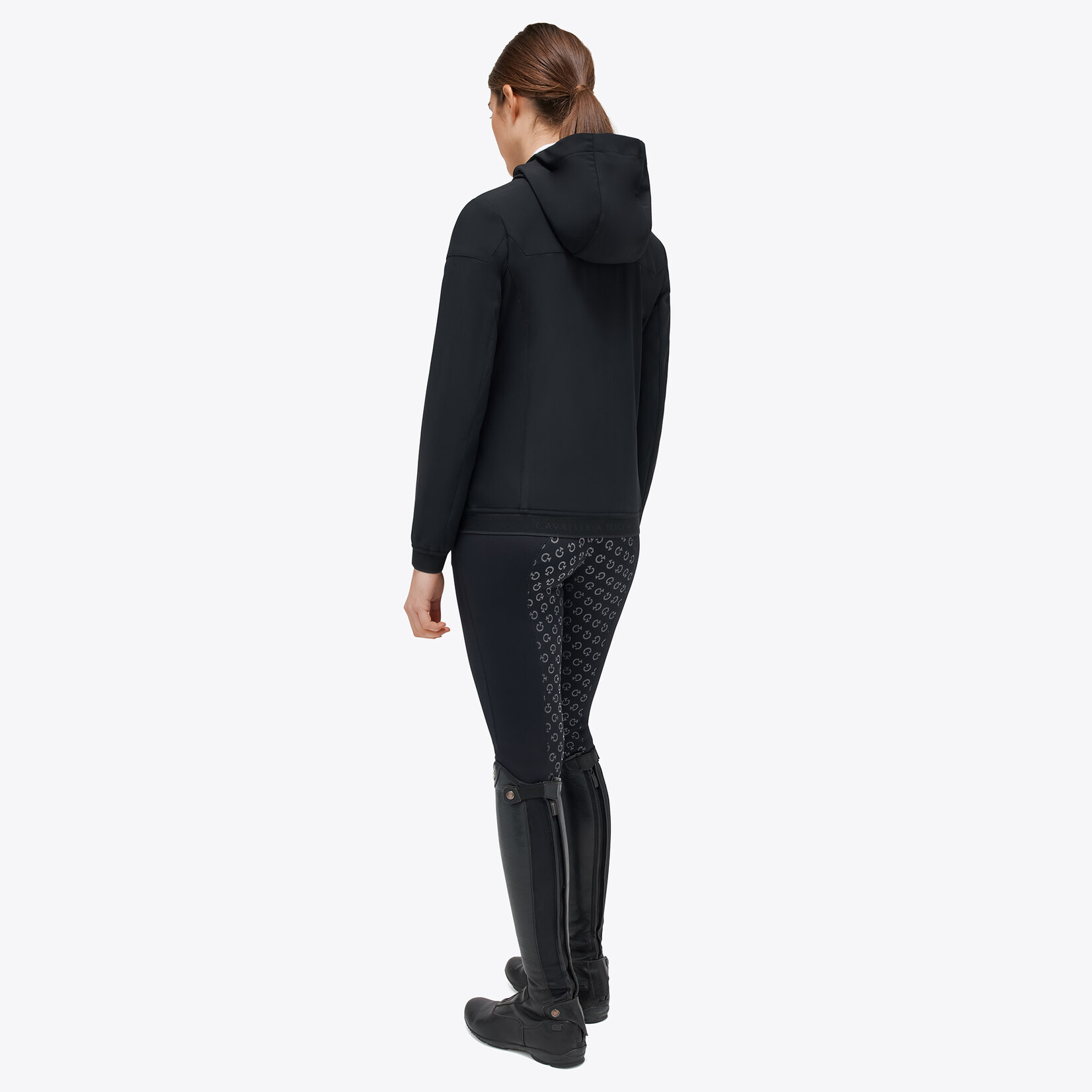 Cavalleria Toscana GID287 Cavalleria Toscana Jersey and Velvet Hooded Full Zip Softshell Jacket