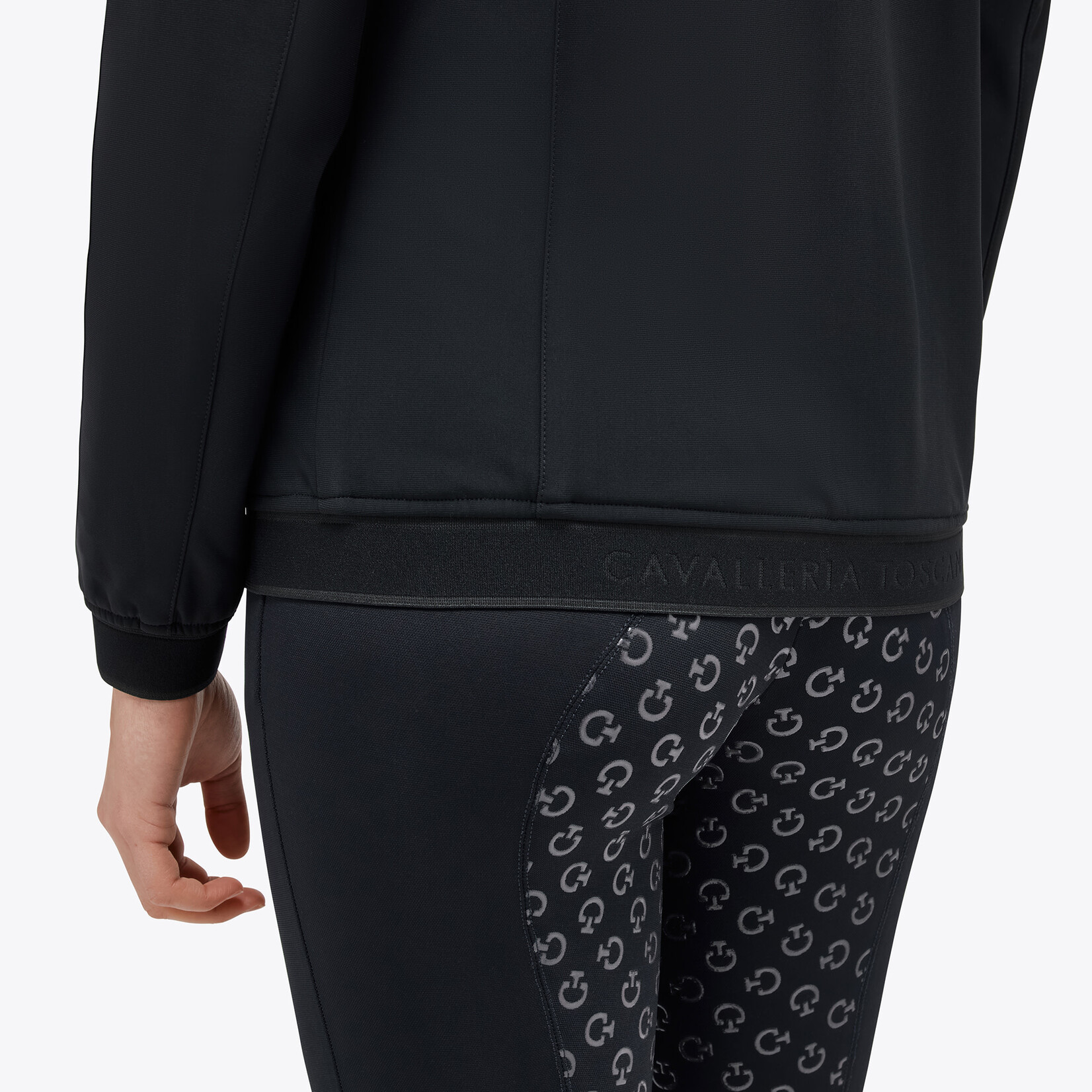 Cavalleria Toscana GID287 Cavalleria Toscana Jersey and Velvet Hooded Full Zip Softshell Jacket