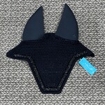 EquStar SOUNDPROOF Black Square Bonnet, 1R SM Jet Blk Crys, 1R Reg Jet Blk Ribbon, 1R SM Blk Crys, 2R Blk Trim, Blk Star