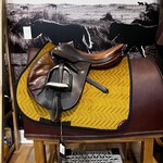 Butet #1390 05 Consigned Butet Saddle 17” P seat, 1.5 Flap, Standard tree, grained non- integrated panel, includes Sprenger Jointed Stirrups, Bevals Lined leathers, and Butet cover a $450 value