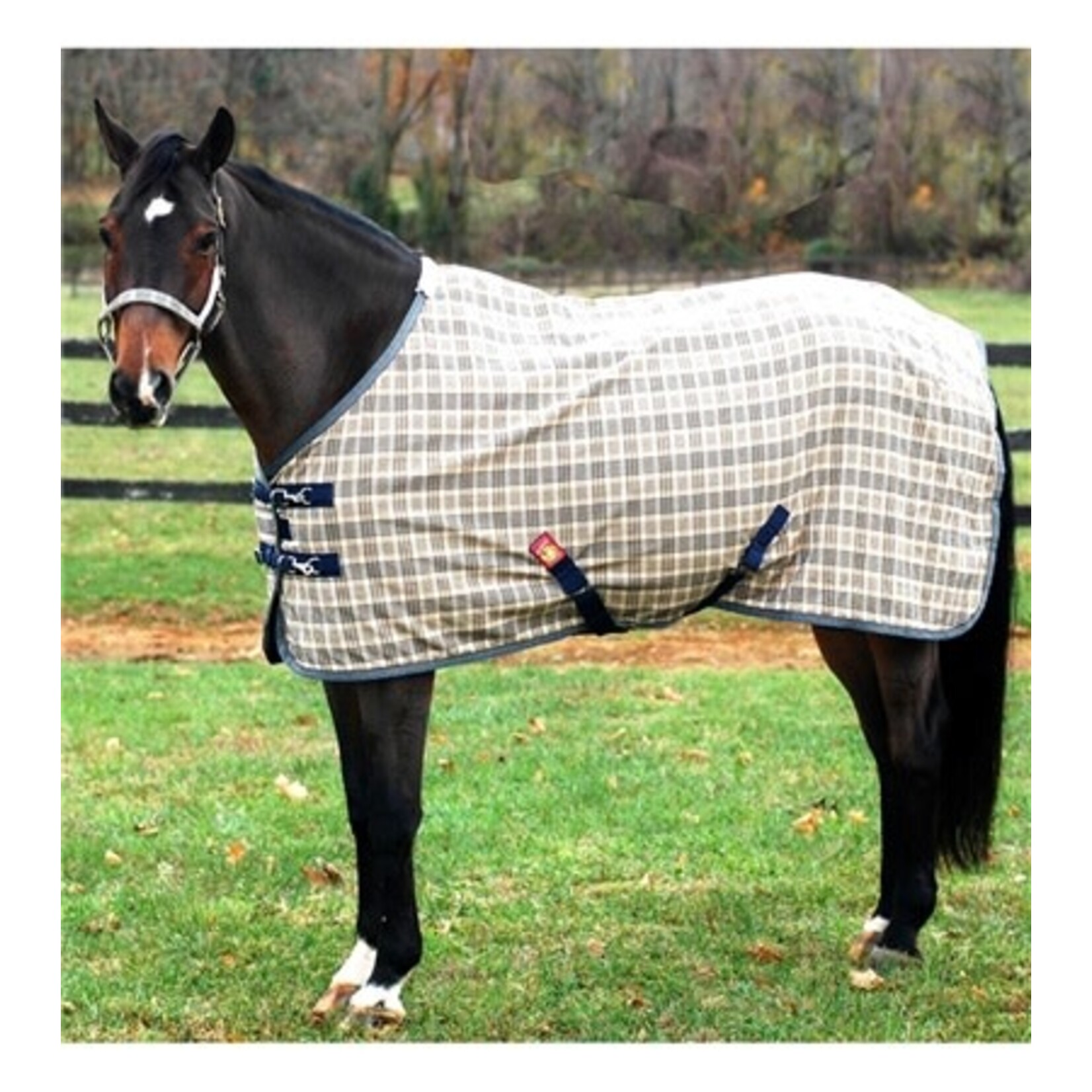 Baker 7070 Baker Blanket Deluxe Trim w/ added Real NZ Fleece at wither, satin lined shoulders, snap-buckle front, elastic surcingle inserts and elastic leg straps AVAILABLE 66”-86"