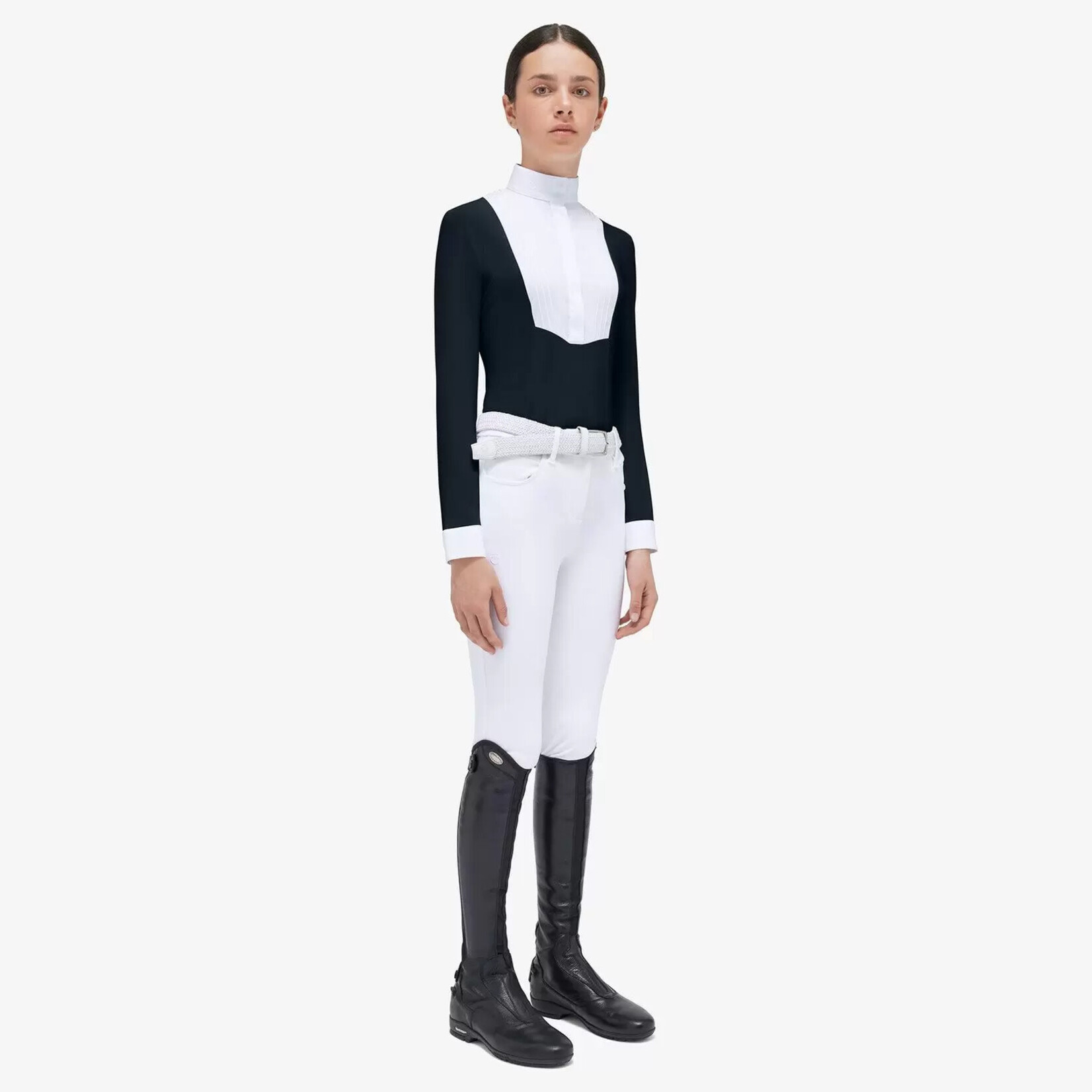 Cavalleria Toscana CAA042 Cavalleria Toscana Girl's Long Sleeve Jersey Competition Shirt W/Bib