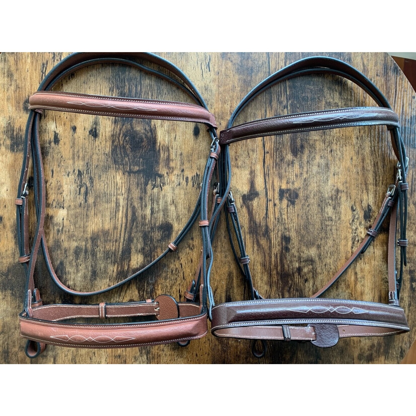Butet BRS03 *NEW Butet Hunter Bridle Padded Wide noseband, Raised Fancy Stitched, Classic Crown Piece,  includes Bridle Bag