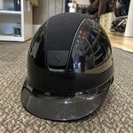 Samshield 1.0 Samshield Shadow Glossy Helmet w/ Alcantara Top,  Matt Trim & Blazon w/ 5 Jet Black Swaro Crystals, Sold as a kit with coordinating liner (sold separately).