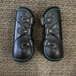 Equifit Equifit Custom RIDE D-Teq Boots, Black w/ Evergreen Ostrich binding & Sheepswool liners, Front L