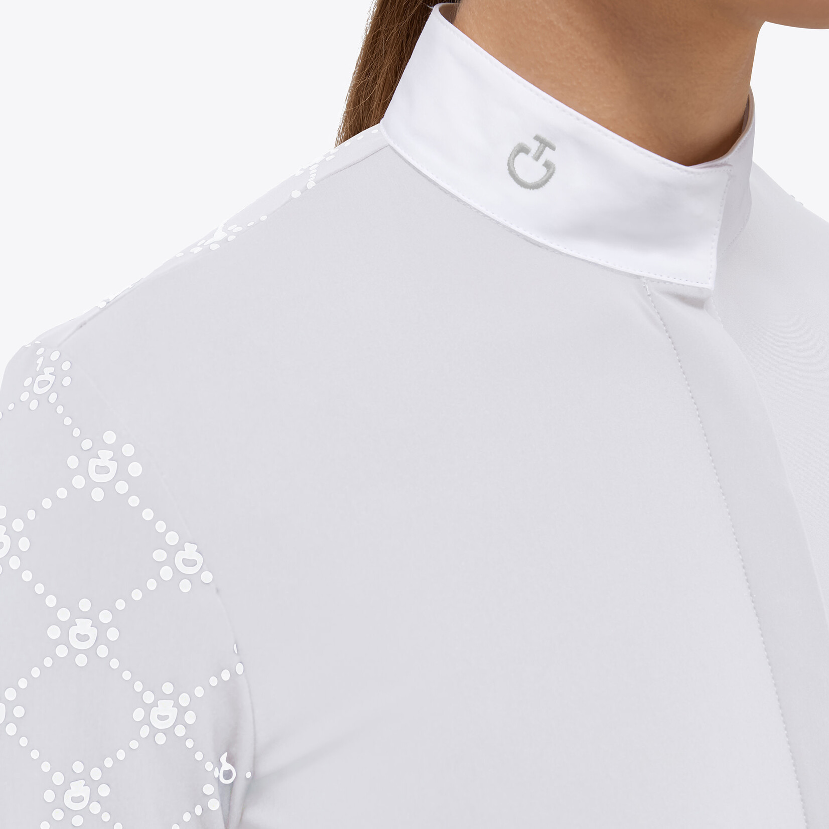 Cavalleria Toscana CAD246 Cavalleria Toscana mini orbit flock printed jersey l/s competition shirt