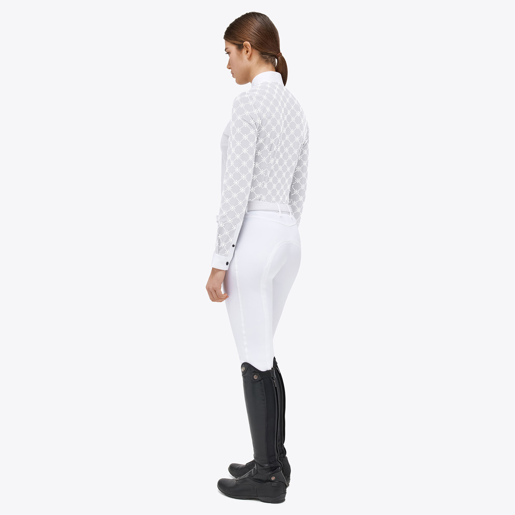 Cavalleria Toscana CAD246 Cavalleria Toscana mini orbit flock printed jersey l/s competition shirt