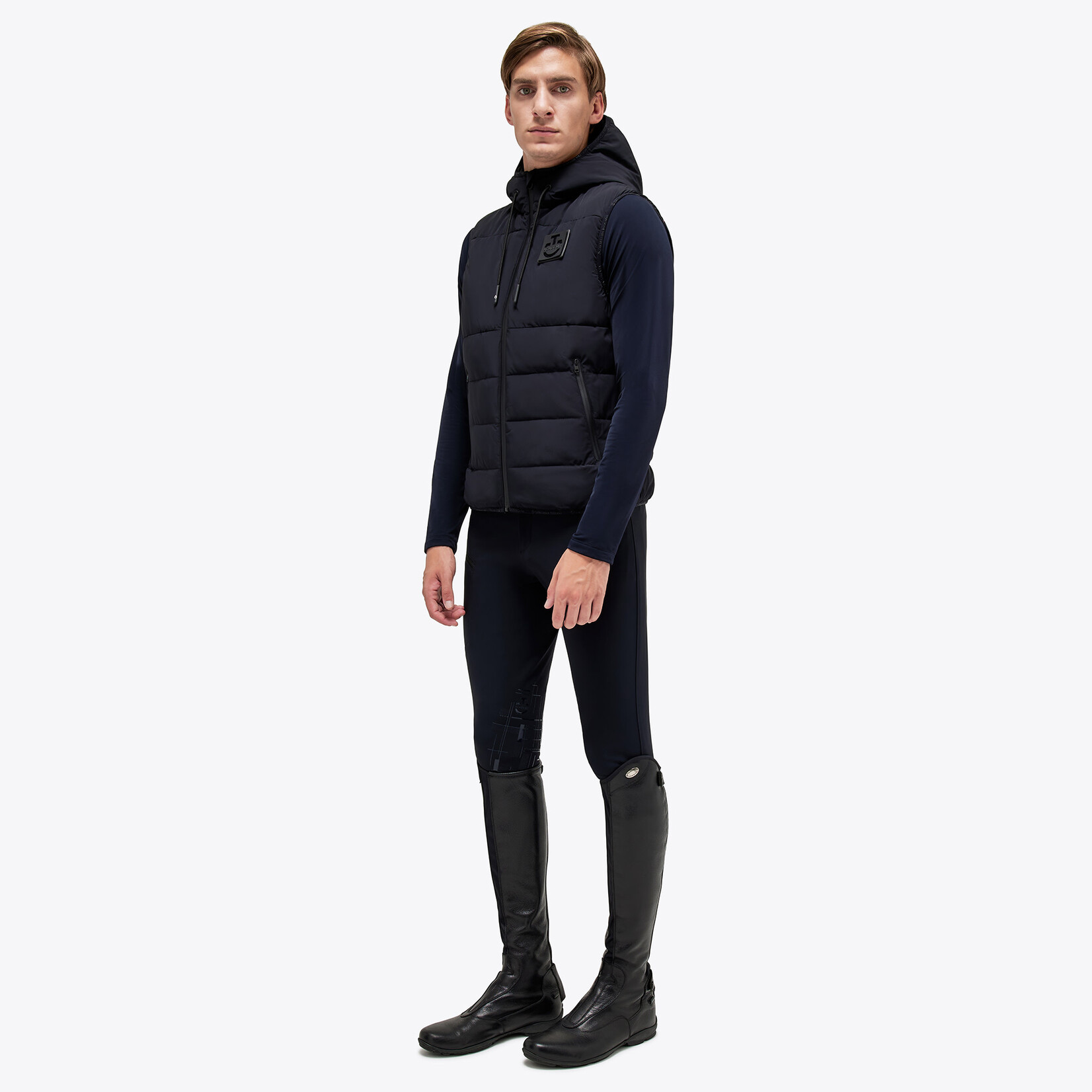 Cavalleria Toscana GLU283 CT Academy Men's Padded Nylon Stretch Puffer Vest