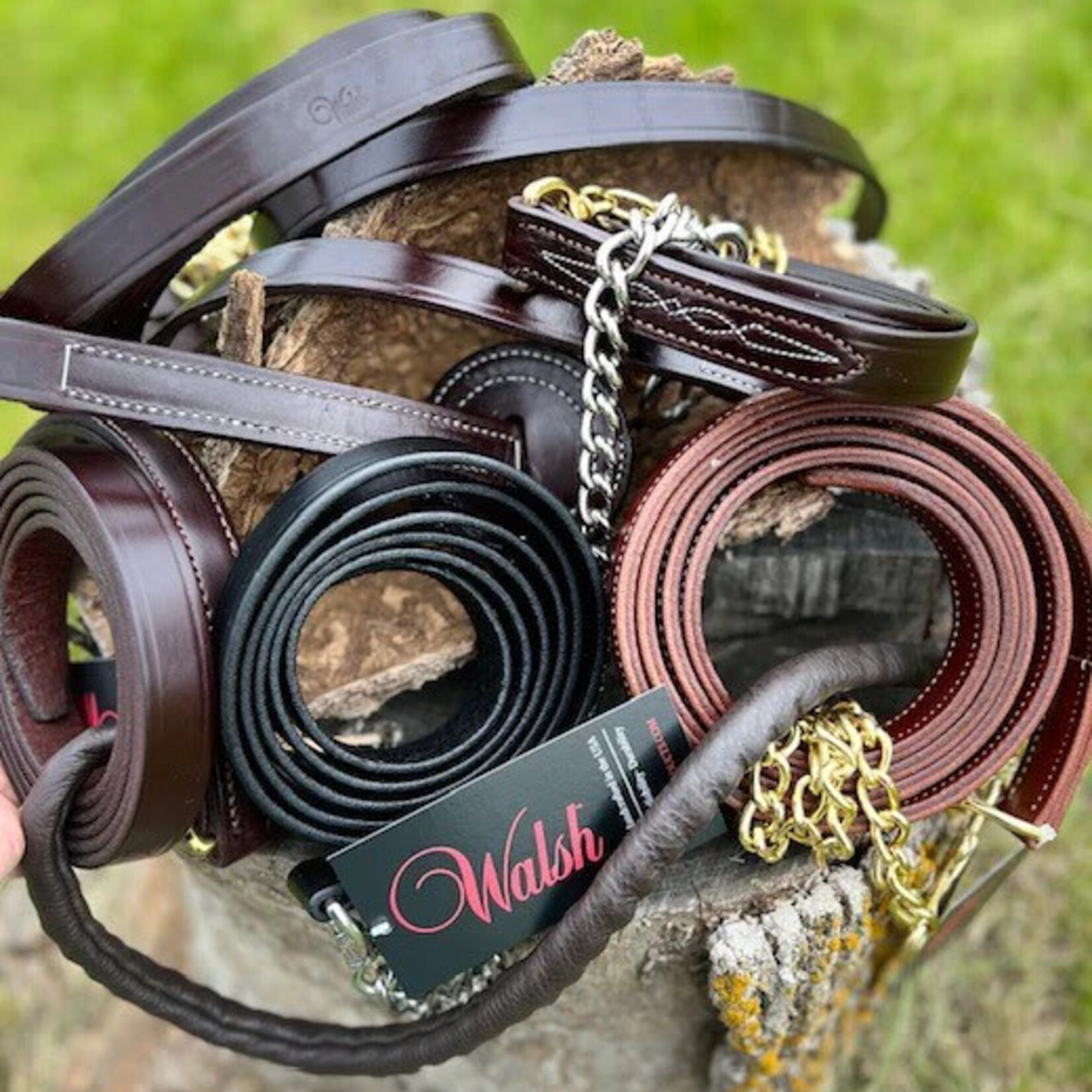Walsh Company Walsh Leather Lead With 24" Chain - 58024