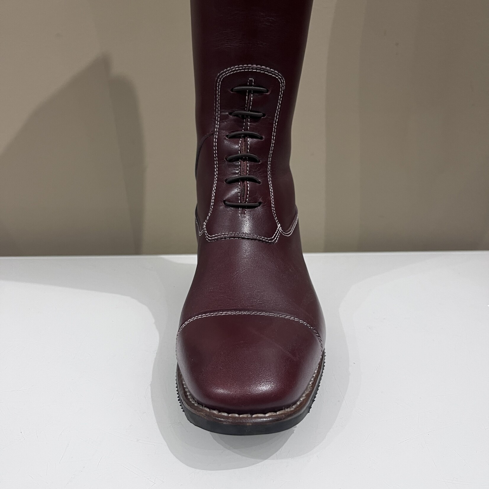 Deniro Boot DeNiro Custom S3602 Field Boot in Mosto Leather, Top in Rondine, Upper Top in Pitone Prugna with Contrast Stitching in Pink and Toe Cap Piping and Zip Cages in Brushed Burgundy, 39 MA L