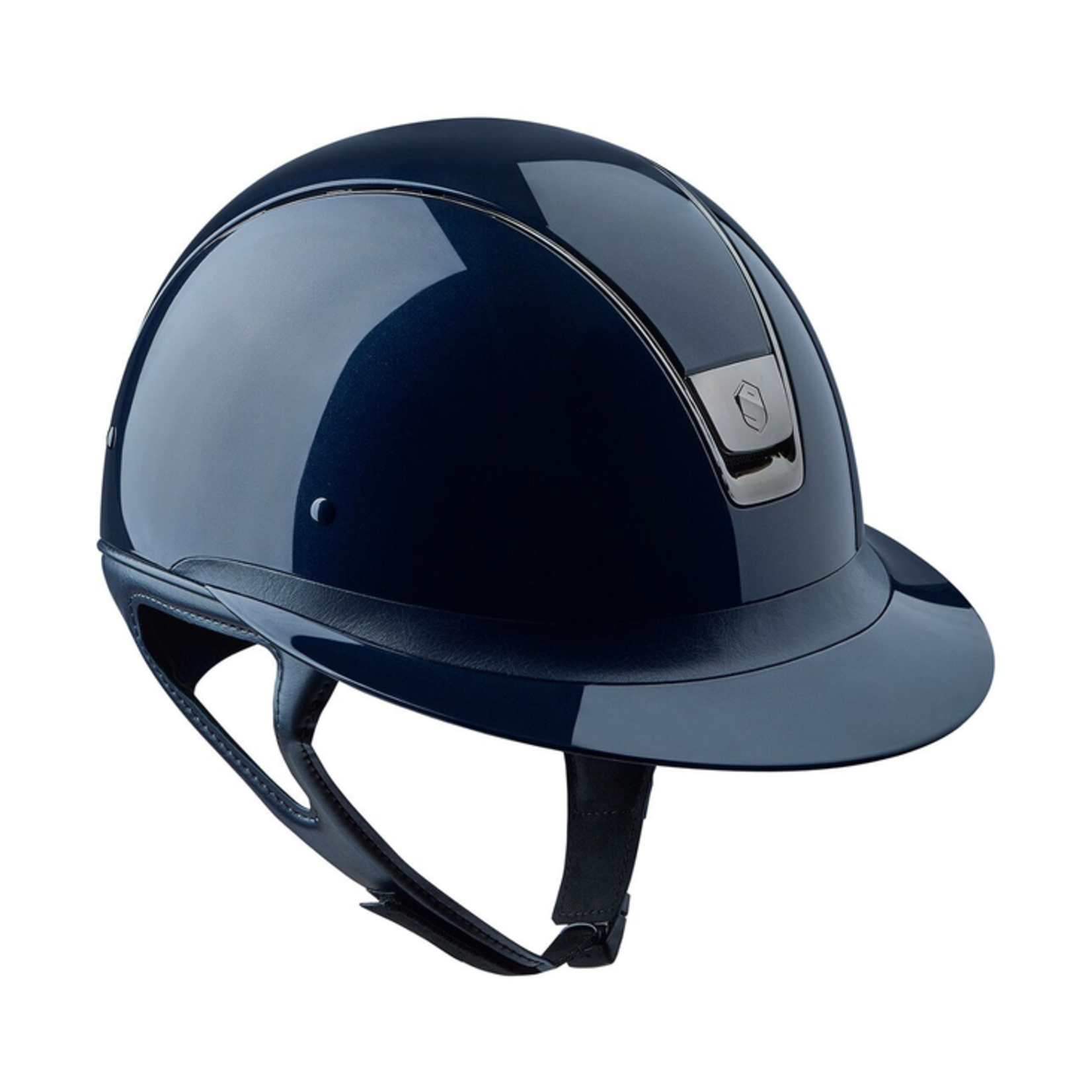 Samshield 1.0 Samshield Miss Shield Shadow Glossy Helmet w/ Black Chrome Trim & Blazon, Sold as a kit with coordinating liner (sold separately).