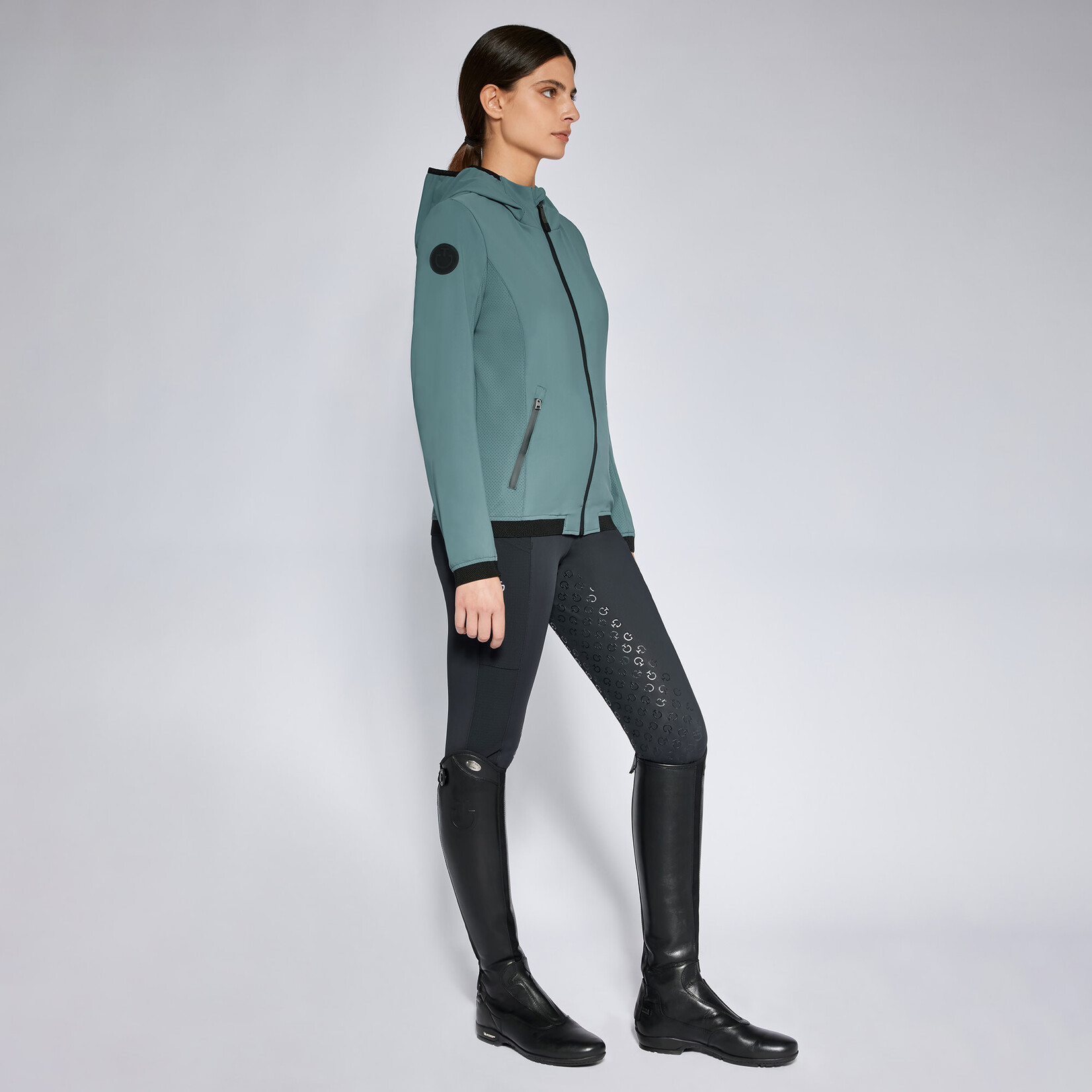 Cavalleria Toscana GID295 Cavalleria Toscana Perforated Jersey Hooded Softshell Jacket