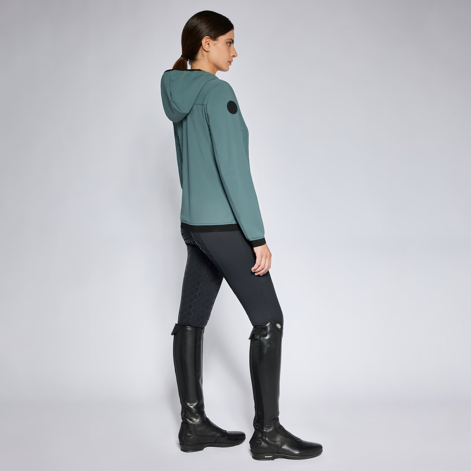 Cavalleria Toscana GID295 Cavalleria Toscana Perforated Jersey Hooded Softshell Jacket