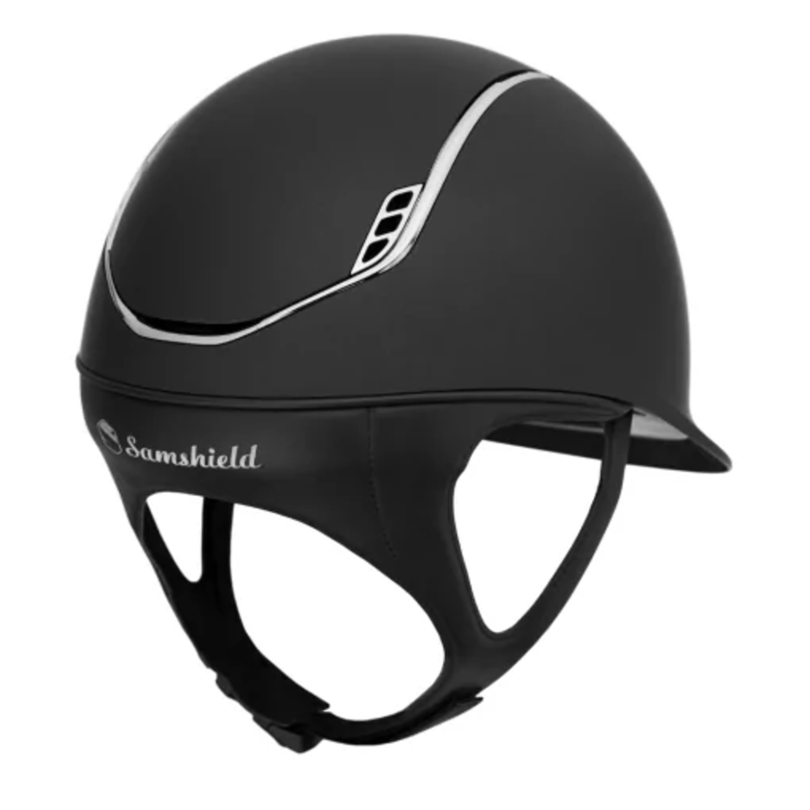 Samshield 2.0 Samshield Shadowmatt Helmet w/ Black Chrome Trim & Blazon, Sold as a kit with coordinating liner (sold separately).